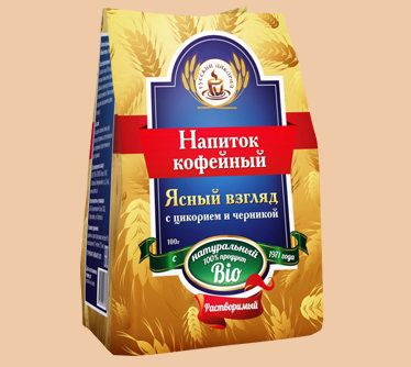 Изображение товара Напиток кофейный Ясный взгляд растворимый с цикорием и черникой пакет 100г Напиток кофейный Ясный взгляд растворимый с цикорием и черникой пакет 100г фотография