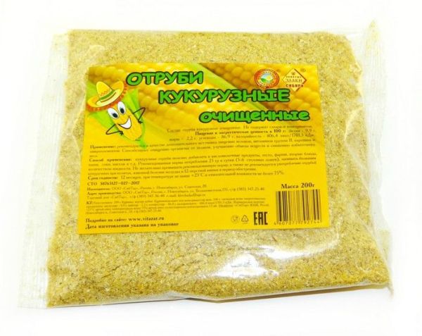 Изображение товара Отруби кукурузные очищенные, 200 г Отруби кукурузные очищенные, 200 г фотография