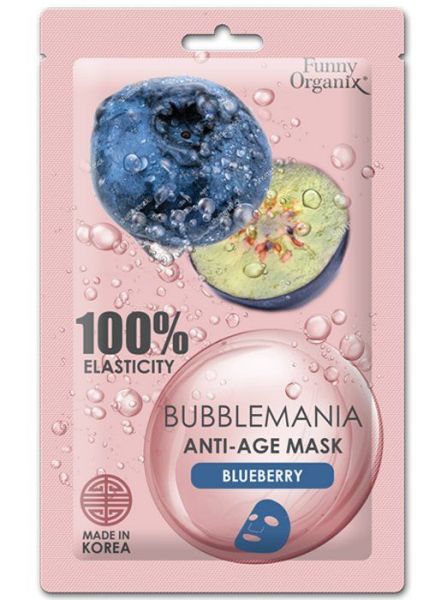 Изображение товара Маска для лица Funny Organix Bubblemania кислородная тканевая антивозрастная Дикая черника 25г Маска для лица Funny Organix Bubblemania кислородная тканевая антивозрастная Дикая черника 25г фотография