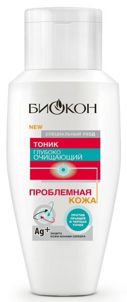Изображение товара Биокон проблемная кожа тоник Глубоко Очищающий против прыщей и черных точек 240мл Биокон проблемная кожа тоник Глубоко Очищающий против прыщей и черных точек 240мл фотография